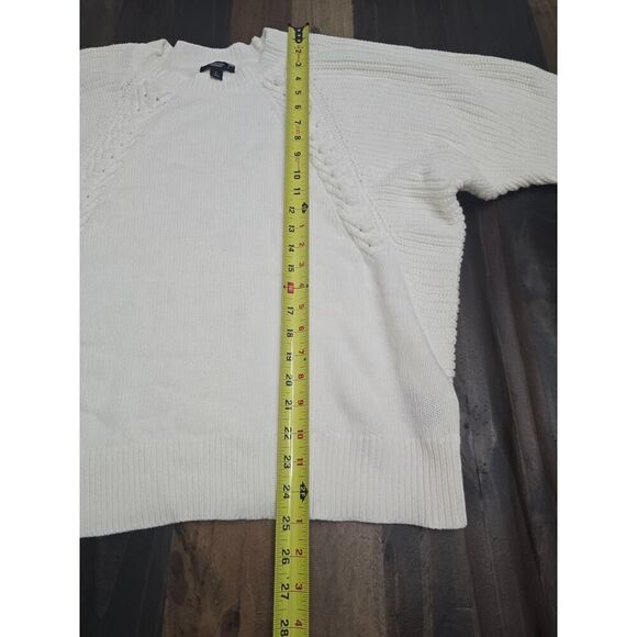 Simply Vera Vera Wang Mixed Stitch Dolman Sweater White Pullover Crewneck Size L - Picture 6 of 9